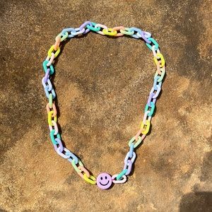 Chain Link Color Block Necklace